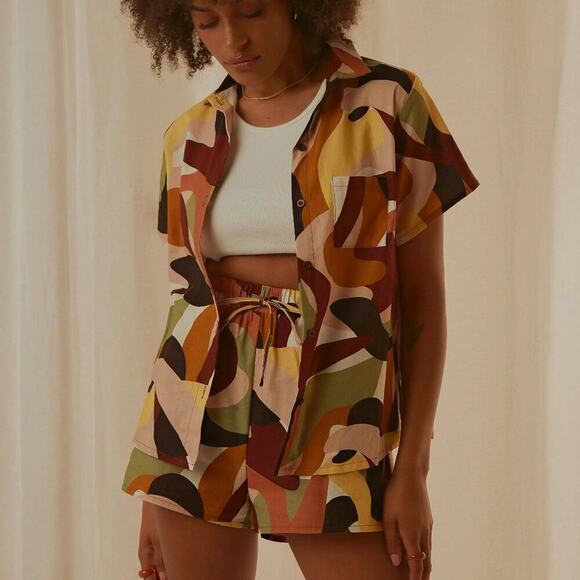 Peppermayo Matching Set Paloma Shirt & Shorts in Tropicola size 6 - Picture 1 of 13